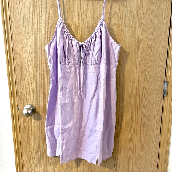 Wild Fable Women’s Ruched Linen Slip Dress Lavender NWT Target Plus - Picture 3 of 10